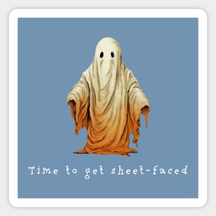 Ghost, Time To Get Sheet-Faced, Halloween Magnet